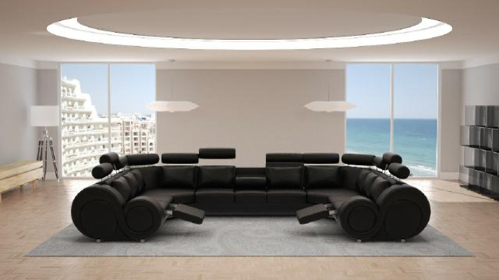 Canapé d'angle de salon design avec USB Canapé en cuir pour canapé Sofas neuf