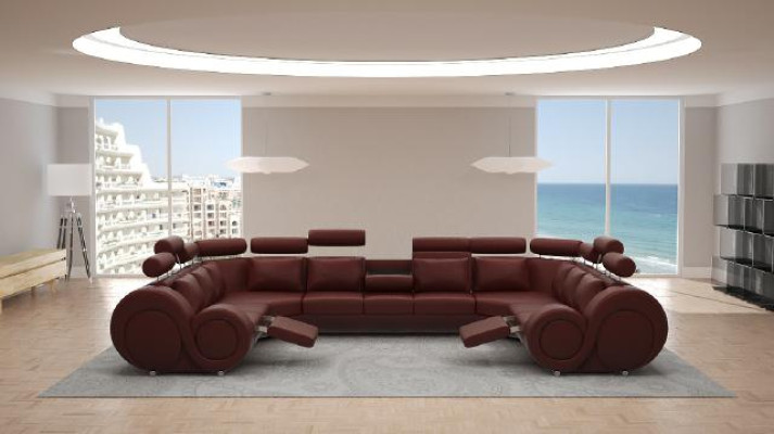 Canapé d'angle de salon design avec USB Canapé en cuir pour canapé Sofas neuf