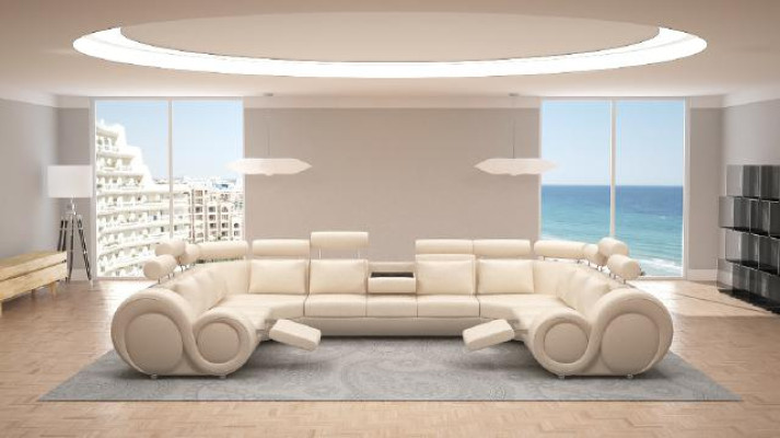 Canapé d'angle de salon design avec USB Canapé en cuir pour canapé Sofas neuf