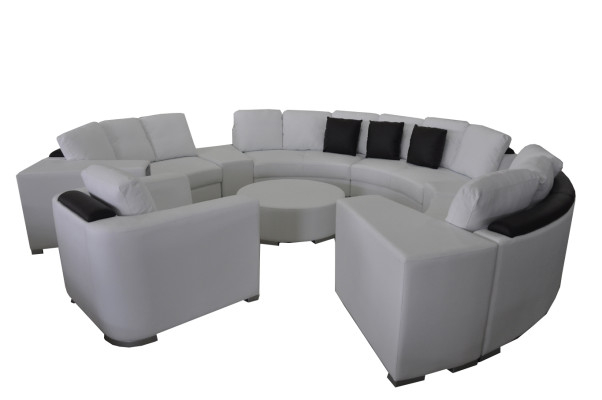 Canapé d'angle rond XXL Canapés ronds grands Paysage de vie en forme de U Fauteuil rembourré