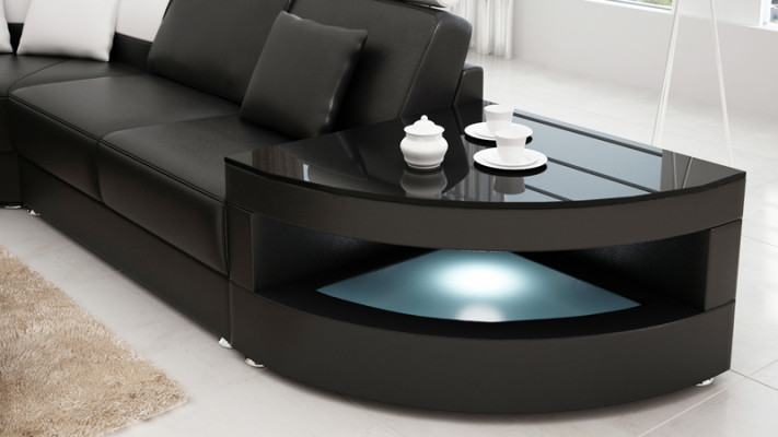 Canapé en cuir Canapé Paysage vivant Canapé d'angle Suite d'angle Design Moderne Nouveau Canapé +USB