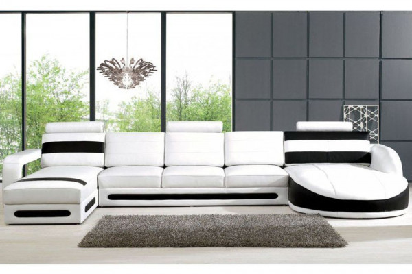 Paysage vivant Sofa avec USB Canapé d'angle Canapé d'angle Ensemble de garniture Canapés d'angle XXL