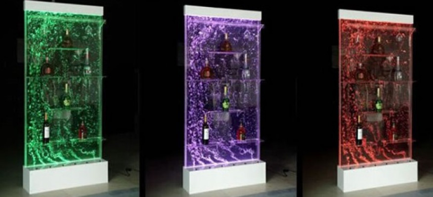 Étagères Concepteur Eclairé Led Mur d'Eau Étagère Bar Colonne Comptoir Colonnes d'Eau