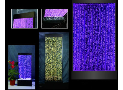 Panneau mural LED avec bulles d'eau, fontaine murale design à bulles d'eau.