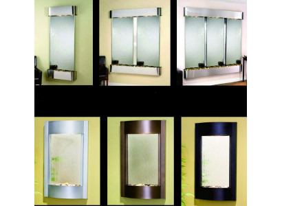 Le design du mur d'eau en verre colonnes d'eau cascade cadre photo 56*117