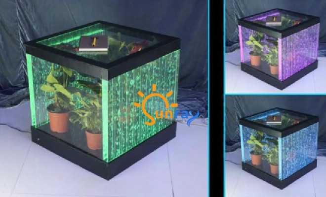 Conception Table Table Basse Colonnes d'eau Colonne Tables de canapé LED Illuminé