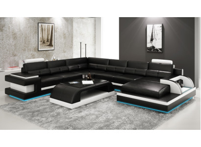 Canapé en cuir Canapé paysage vivant Canapé d'angle Suite d'angle Design Canapé moderne L6017