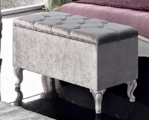 Mobilier classique Ensemble de chambre à coucher 6 pièces Lit 2x Tables de chevet Tabouret Commode Miroir
