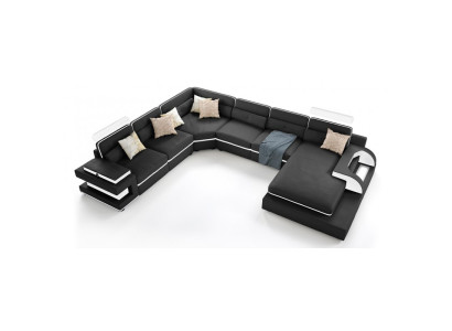Cozy living ambience avec notre charmant canapé d'angle en forme de U
