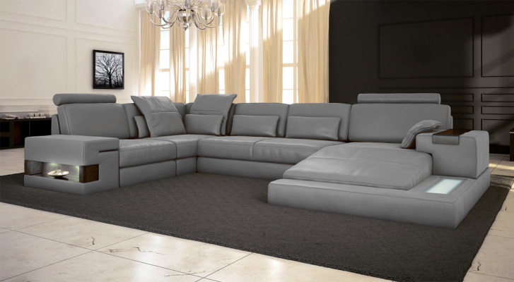 Élégant canapé d'angle design en forme de U - vivez une sensation de vie exclusive.