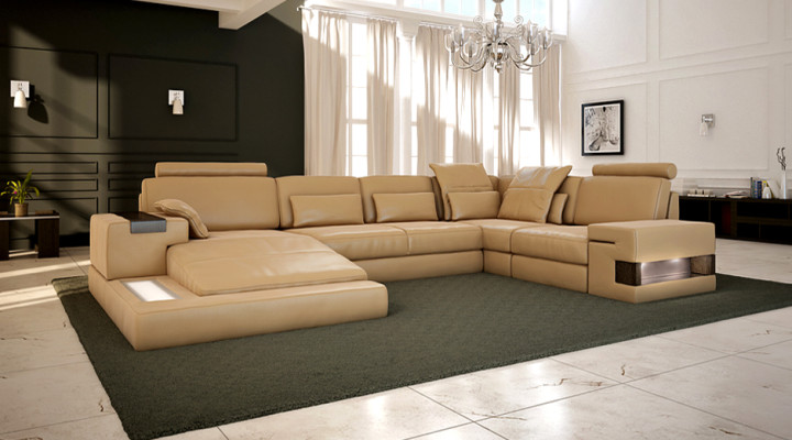 Élégant canapé d'angle design en forme de U - vivez une sensation de vie exclusive.
