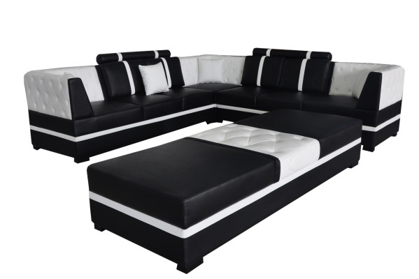 Canapé d'angle en cuir canapé tissu rembourrage Siège Salon Paysage Design moderne Meuble