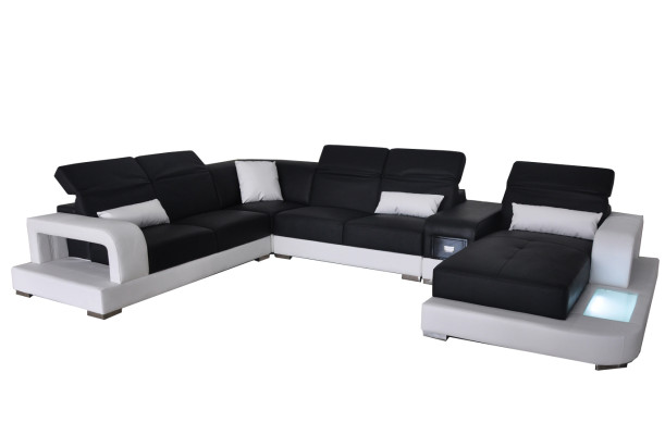 Revêtement de siège moderne Paysage de vie Canapé de salon Coin USB + Lumière