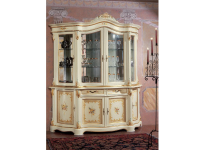 Vitrines Armoire en verre Vitrine de salon Buffet en bois Meuble italien Étagère