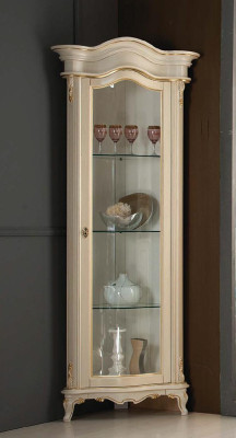 Salle de séjour Vitrine Armoire Commode Italie Miroir Classique ensemble 3 pièces Blanc neuf