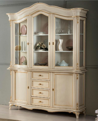 Vitrines Armoire En bois massif Bahut Vitrine Salle à manger Mobilier en bois massif