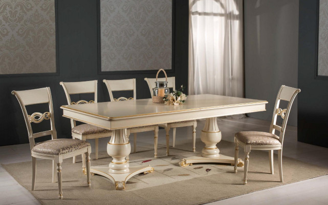 Ensemble complet Table à manger 6 chaises Salle à manger Ensemble Ess Groupe Table en bois Tables 7 pièces