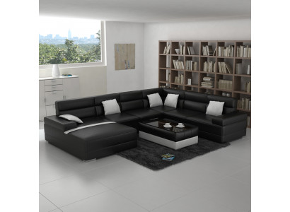 Canapé en cuir Canapé paysage vivant Canapé d'angle Suite d'angle Design Moderne Canapé F3016 nouveau