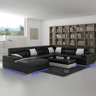 Canapé en cuir Canapé paysage vivant Canapé d'angle Suite d'angle Design Moderne Canapé F3016 nouveau