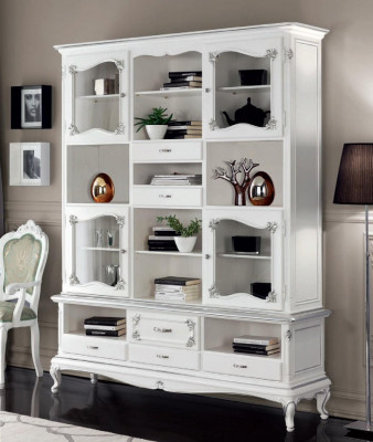Salle de séjour Vitrine Armoire Livres Étagère Buffet Meubles classiques Étagères Bois