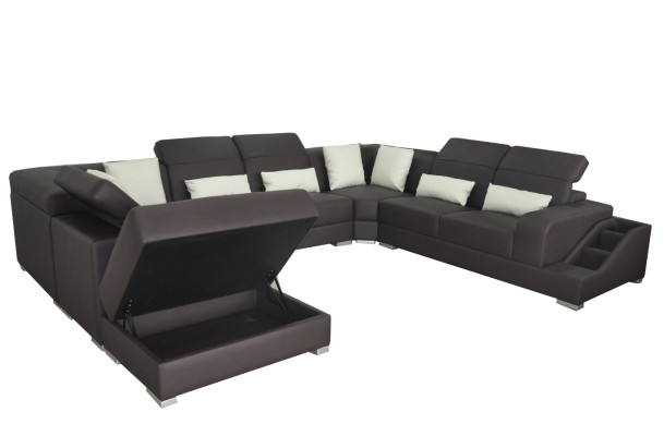Canapé d'angle en cuir Design Suite de salon d'angle Moderne Canapé U-Shape G8008 Sofas