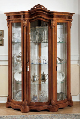 Vitrines Armoire en verre Vitrine Salon Buffet en bois Mobilier italien Étagère