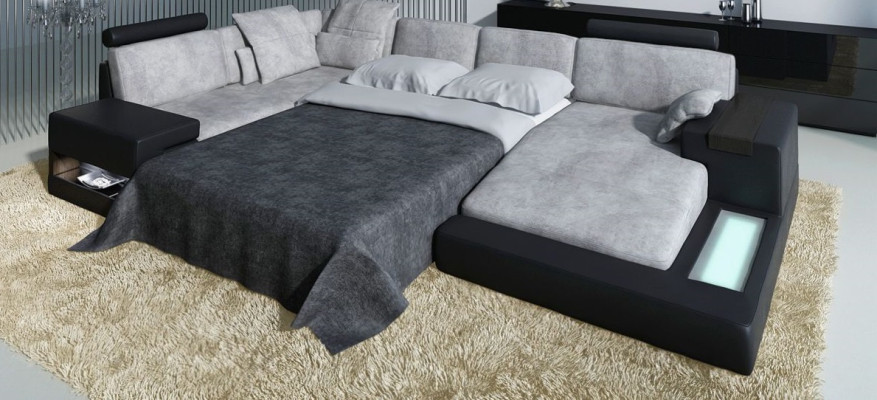 U-forme Meubles canapé-lit Caractéristiques Tissu d'ameublement Design moderne Canapé d'angle nouveau Canapé