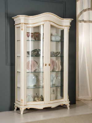 Vitrines Armoire en verre Vitrine Salon Bois Buffet Meuble italien Étagère