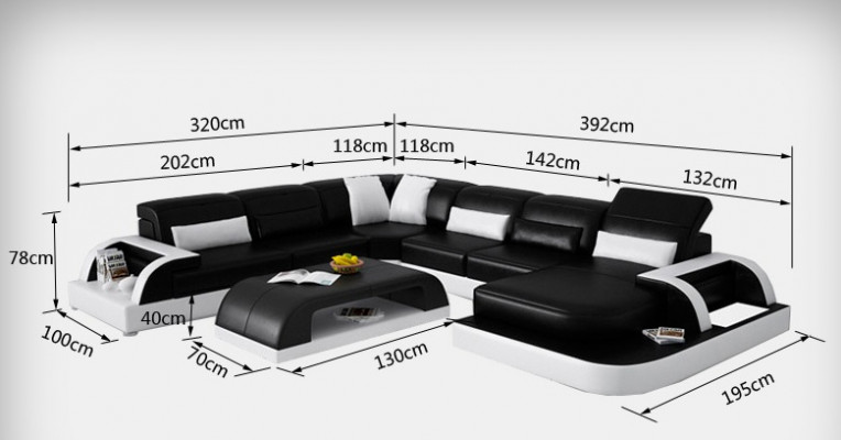 Canapé en cuir Canapé Canapé en forme de L Salon d'angle Suite d'angle Design Moderne Nouveau Canapé L6012
