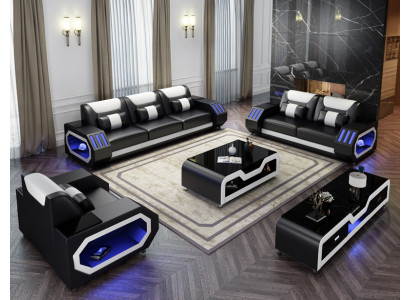 Ensemble de canapés en cuir Ensemble de canapés en cuir 3+2+1 places G8046D Sofa Suite