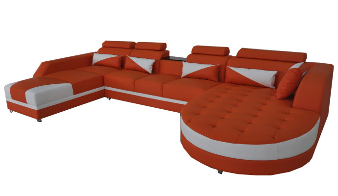 Canapé Canapé d'angle Design Rembourrage Canapé d'angle Suite d'angle Paysage vivant Canapé en forme de U + USB