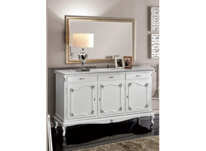 Commode Comode italienne Miroir massif 2 pièces Commode Buffet Armoire Bois