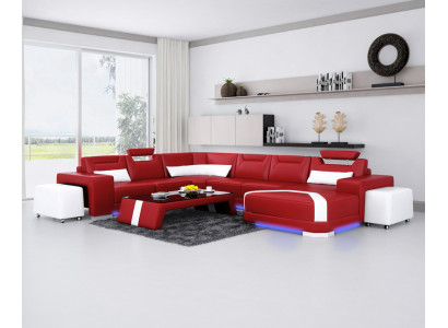 canapé en cuir Canapé Paysage vivant Canapé d'angle Suite d'angle Design Canapé moderne Nouveau canapé F3011