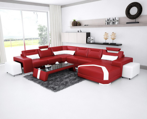 canapé en cuir Canapé Paysage vivant Canapé d'angle Suite d'angle Design Canapé moderne Nouveau canapé F3011