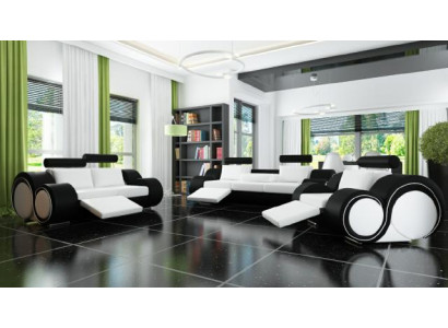 Ensemble de canapé + USB Rembourrage 3+2+1 Canapé Suite Designer Lounge Relax Ensembre de Rembourrage