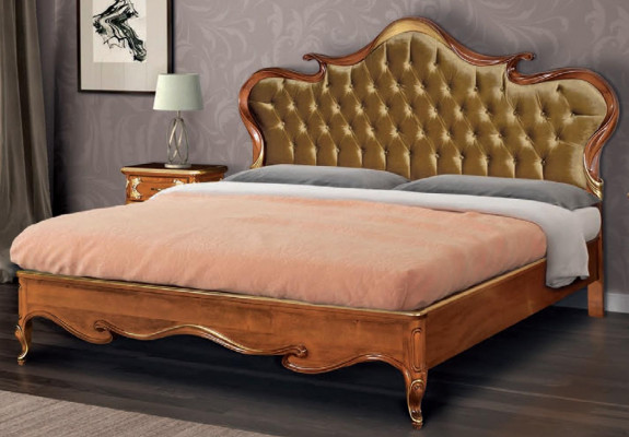 Chesterfield Lit Revêtement Design Luxueux Lits Doubles d'Hôtel en Bois Italien Neufs.