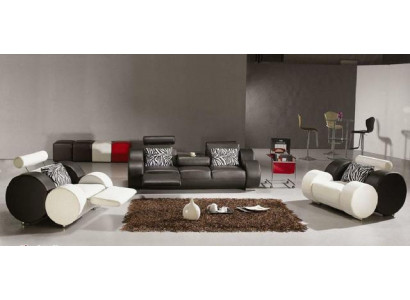 CANAPÉ EN CUIR avec USB COUCH Suite 3+2+1 places ENSEMBLE DE REVÊTEMENT DE CANAPÉ DESIGNER SOFA nouveau