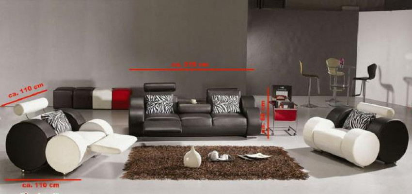 CANAPÉ EN CUIR avec USB COUCH Suite 3+2+1 places ENSEMBLE DE REVÊTEMENT DE CANAPÉ DESIGNER SOFA nouveau