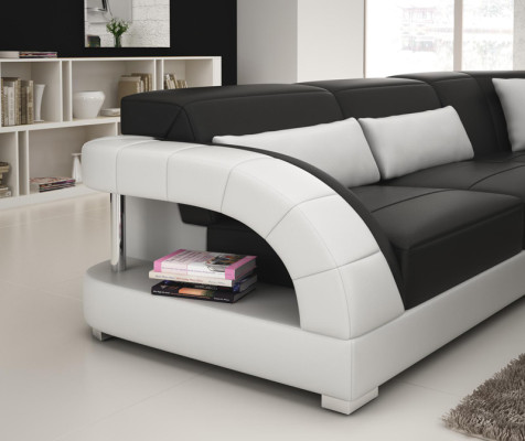 Paysage vivant Coin de rembourrage Canapé d'angle + Suite USB Siège paysager en cuir