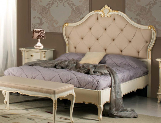 Mobilier de lit Lit double Bois naturel Mobilier de chambre Design de lits Meubles Italie