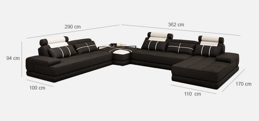Canapé d'angle Canapé Canapé Paysage vivant Canapé en cuir xxl Canapés design Wolfhagen