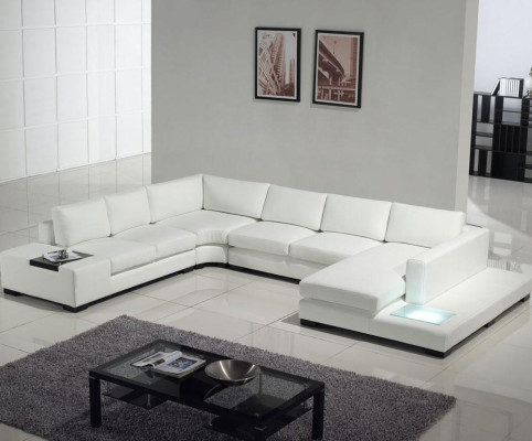 Canapé en cuir Canapé Mobilier de salon Canapé d'angle Suite d'angle Design Canapé moderne A1110