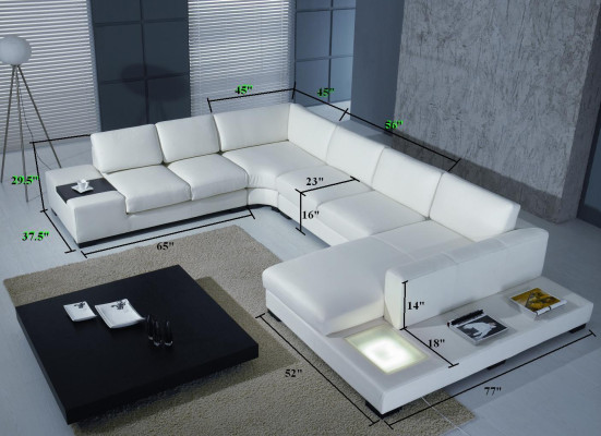 Canapé en cuir Canapé Mobilier de salon Canapé d'angle Suite d'angle Design Canapé moderne A1110
