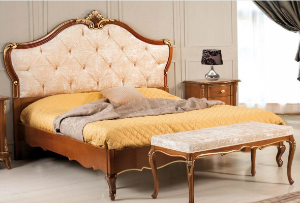 Meubles de lit Lit double Bois naturel Meubles de chambre à coucher Design Lits Meubles Italie