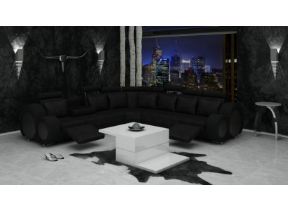 Canapé textile avec USB DESIGNERSOFA Suite Canapé d'angle en cuir Paysage de vie ECK nouveau