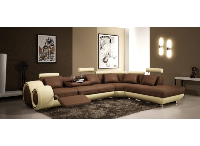 Canapé en cuir Canapé paysage de vie Canapé d'angle Suite d'angle Design Moderne canapé A1163C