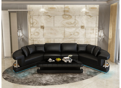 Paysage vivant Canapé d'angle trapézoïdal Canapé rond rond Sofa rond Canapé Rembourrage de forme en U + USB