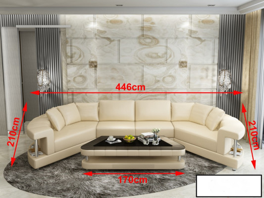 Paysage vivant Canapé d'angle trapézoïdal Canapé rond rond Sofa rond Canapé Rembourrage de forme en U + USB