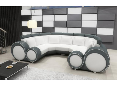 XXL Canapé en cuir paysager avec USB Design Suite Rembourrage Canapé d'angle Grand