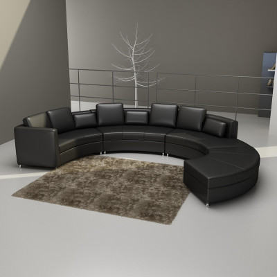 Canapé en cuir Canapé Canapé d'angle Canapé d'angle Suite d'angle Design Moderne Sofa A1102